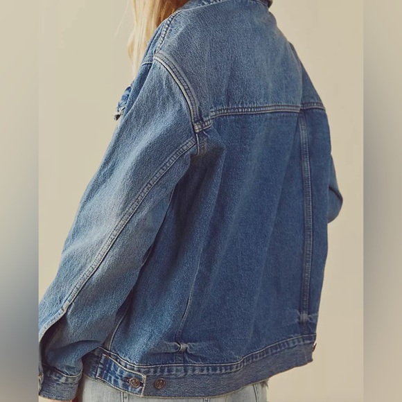 NWOT Free People Jolene Trucker Denim Jean Jacket Sz XS - Picture 3 of 12